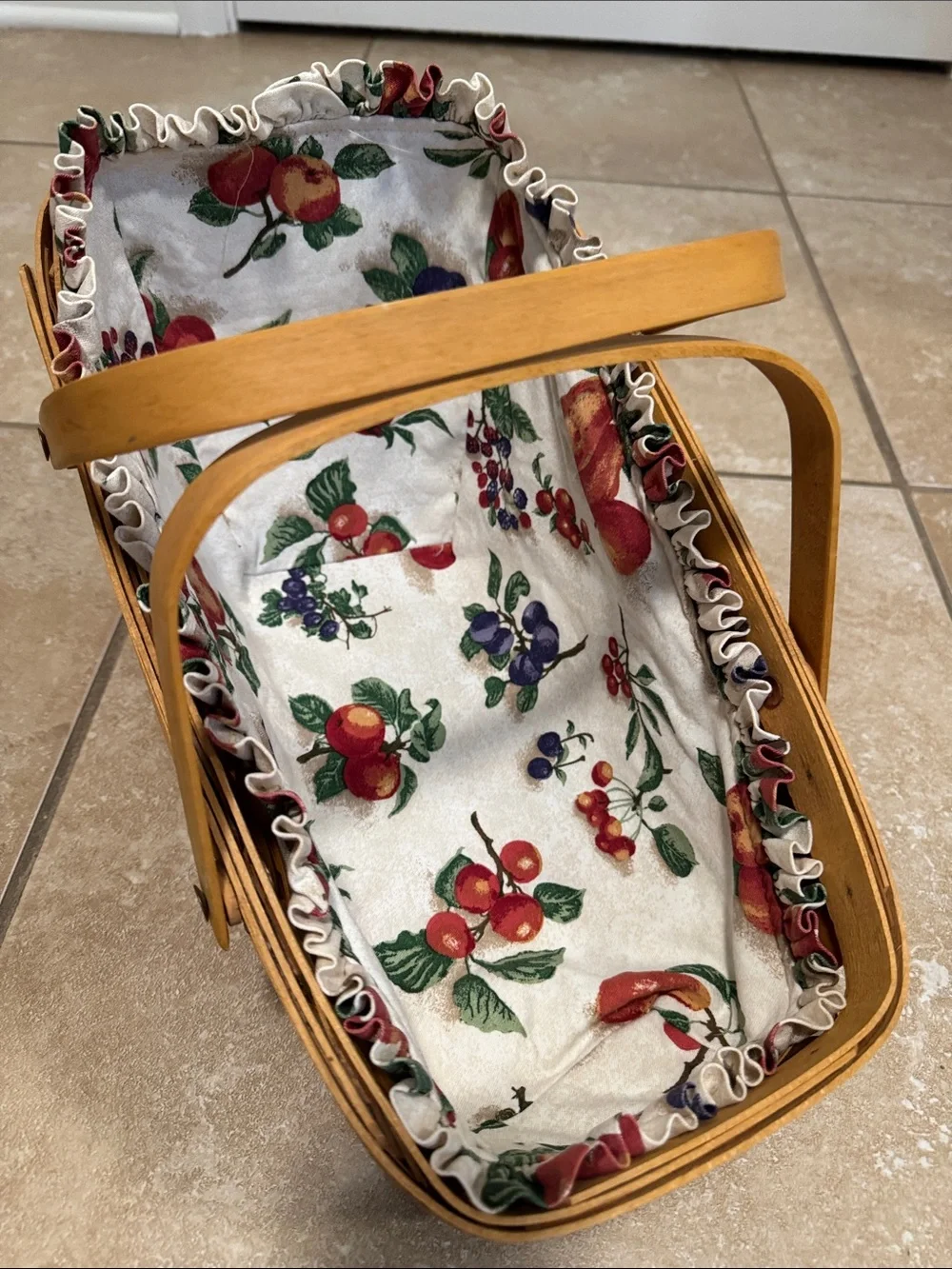 Longaberger Handwoven Natural Brown asymmetrical Woven Basket
